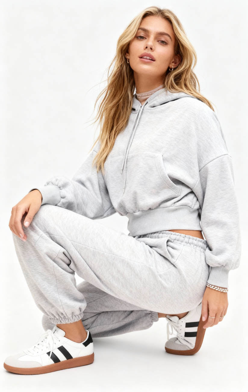 Cherie Code Women’s Brown Velour‑Lined Hoodie & Jogger Set – Pullover Hooded Sweatshirt with Elastic Waist Pants