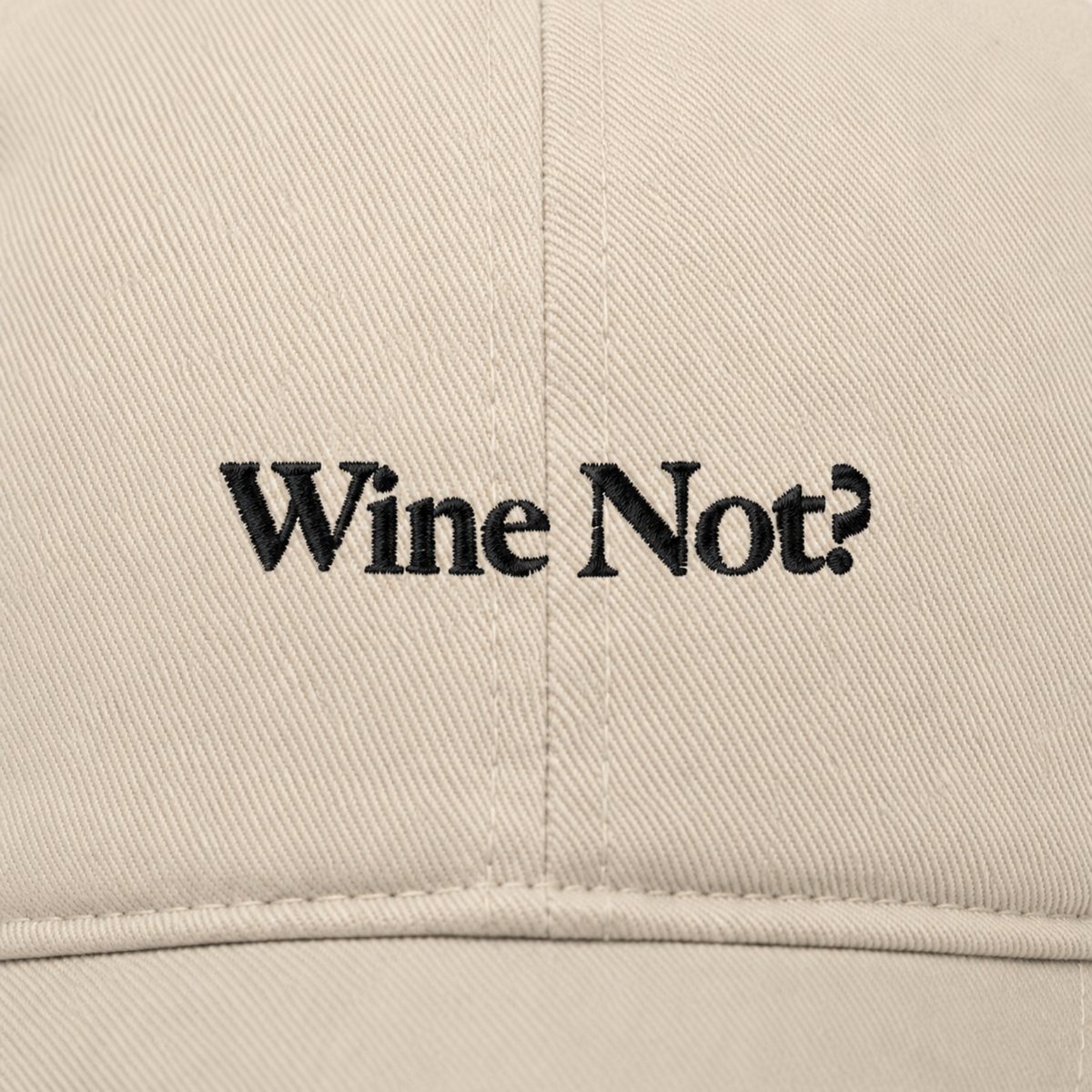 Cherie Code Wine Not Embroidered Dad Hat, Soft Cotton Unstructured Baseball Cap, Beige One Size Adjustable Wine Lover Gift Hat