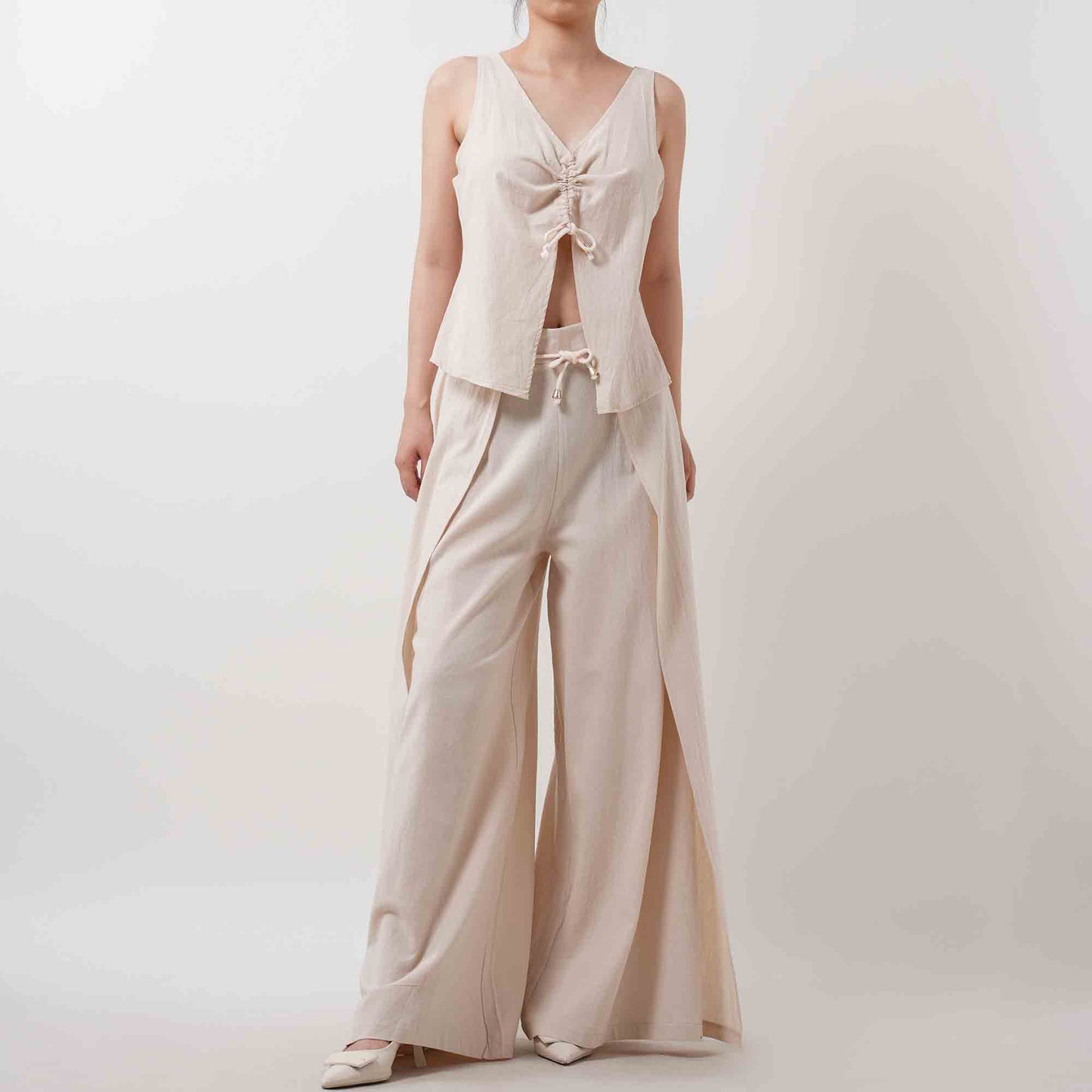 Breathable Solid Color 3PCS Set - Top and Pant with Casual Fit & Daily Style Cherie Code