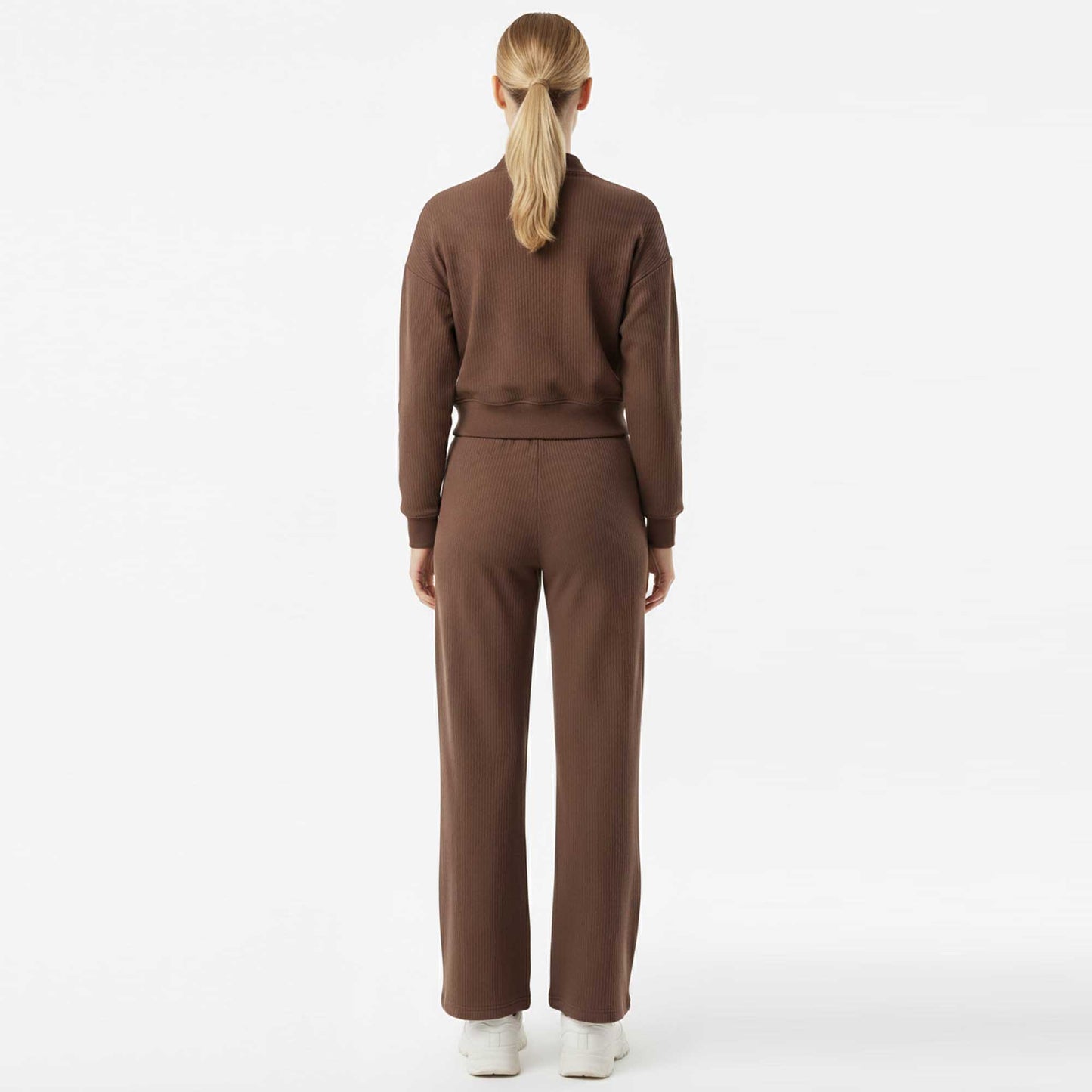 Cherie Code Women’s Two‑Piece Active Lounge Set – Zip‑Front Crop Jacket & Wide‑Leg Pant