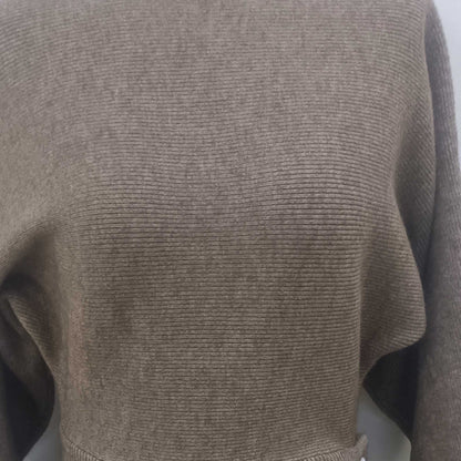 Cherie Code Women’s Knit Sweater Top & Midi Skirt Set – Stretch Knit Pullover with Button Detail & Elastic Waist