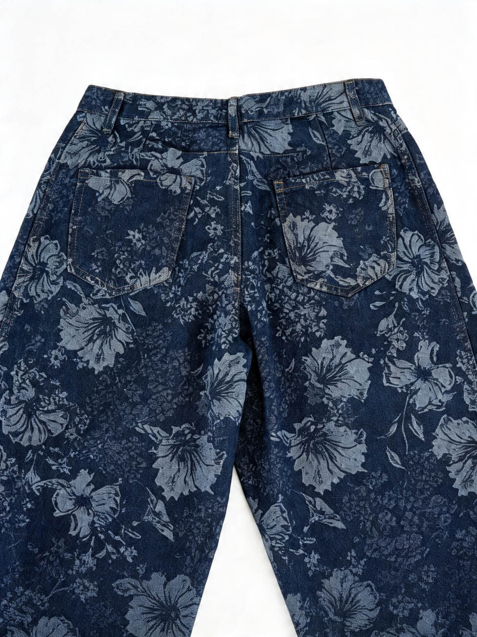 Cherie Code Women’s High-Rise Floral Print Wide Leg Jeans – Vintage Loose Fit Denim Pants, Casual Streetwear Baggy Jeans