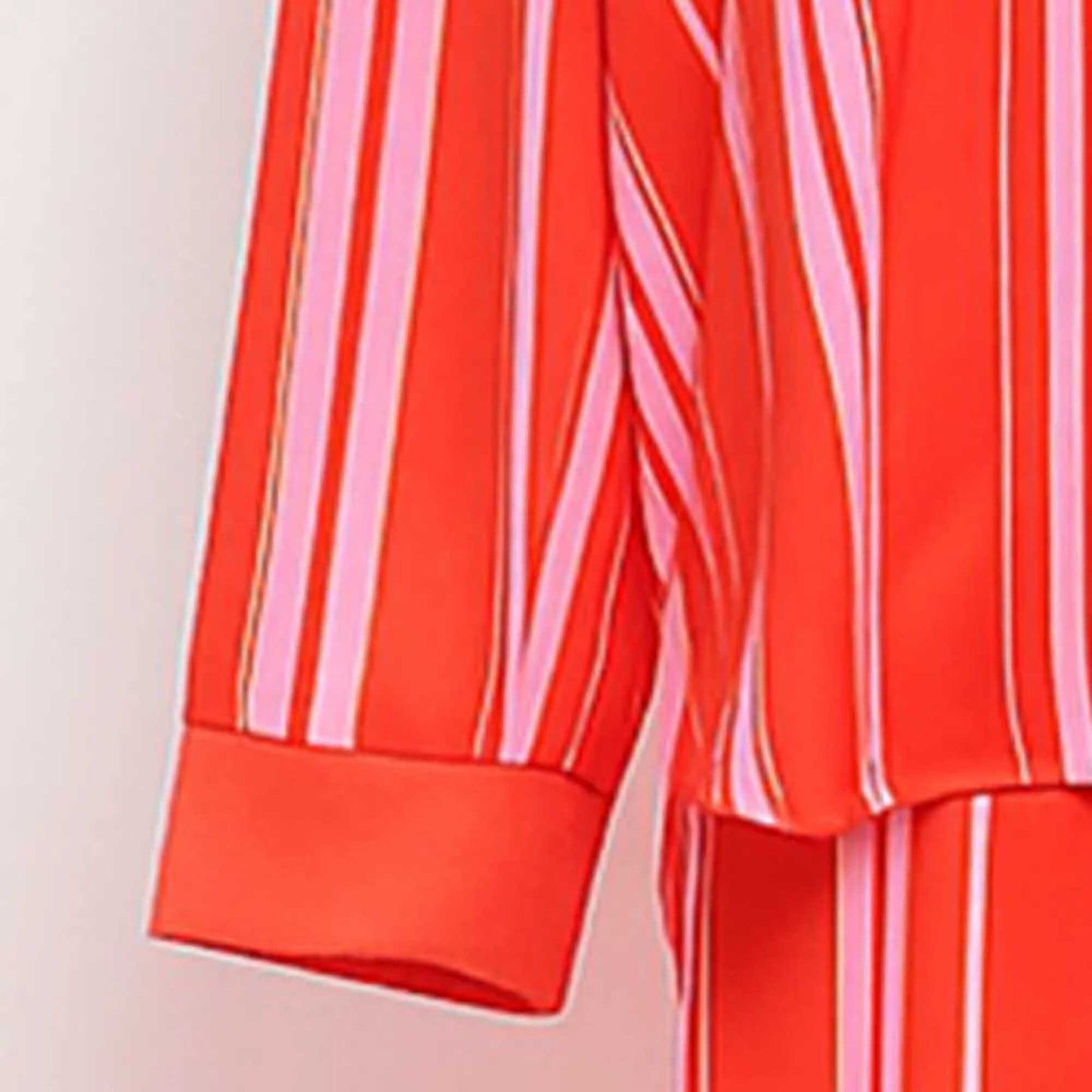 Cherie Code Women’s Striped Color‑Block Lounge Set – Button‑Front Shirt & Elastic‑Waist Wide‑Leg Pants