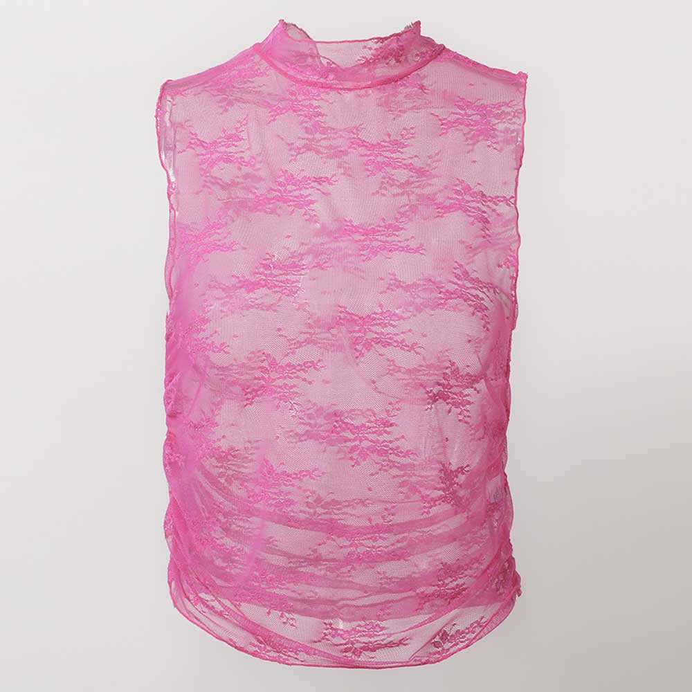 Women's Sheer Floral Lace Sleeveless Crop Top – Cherie Code