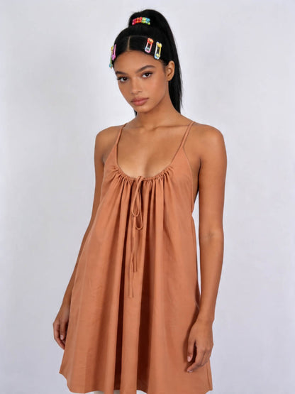 Cherie Code Women’s Summer Y2K Swing Dress – Lightweight Spaghetti Strap Mini Dress