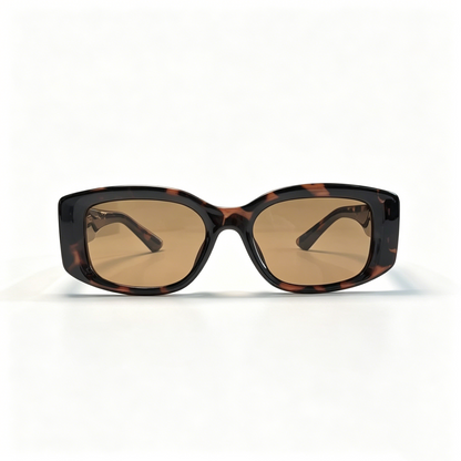 Cherie Code Women's Retro Slim Rectangle Sunglasses UV400 Resin Lenses PC Frame Tortoise
