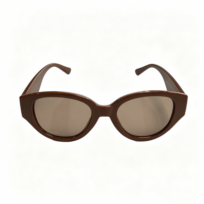 Cherie Code Women's Classic Cat-Eye Sunglasses, UV400, Glossy Chocolate Brown