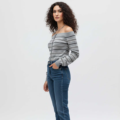 Cherie Code Women’s Soft Knit Pullover Top – Cotton‑Poly Blend, Long Sleeve Crewneck