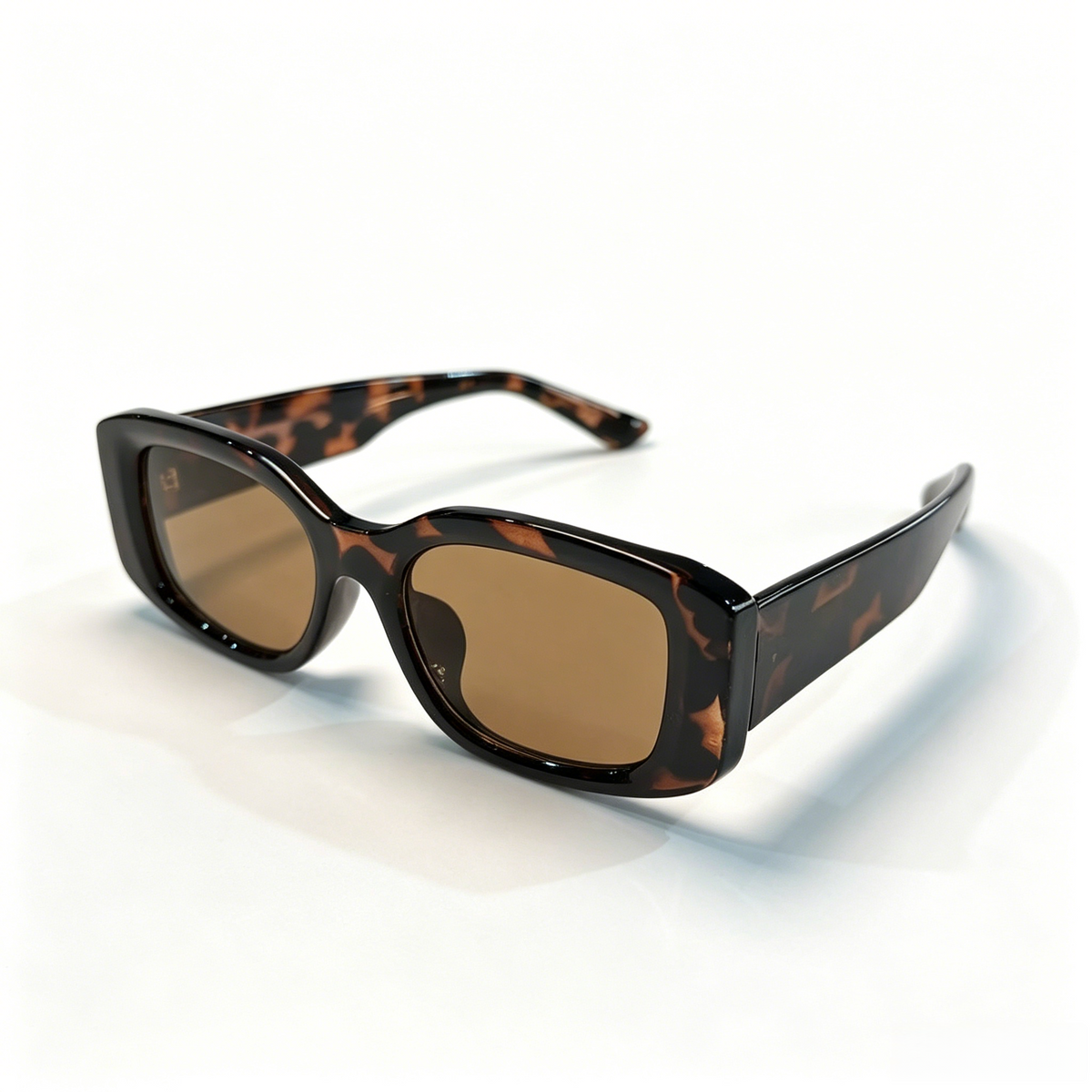 Cherie Code Women's Retro Slim Rectangle Sunglasses UV400 Resin Lenses PC Frame Tortoise