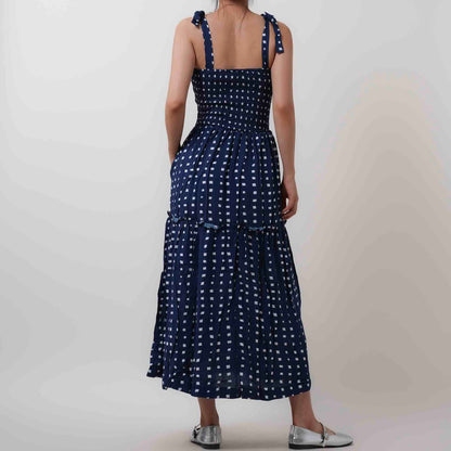 Breathable Rayon Midi Dress - Square Neck with Polyester Lining & Casual Fit Cherie Code