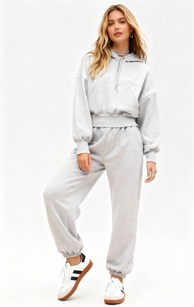 Cherie Code Women’s Brown Velour‑Lined Hoodie & Jogger Set – Pullover Hooded Sweatshirt with Elastic Waist Pants