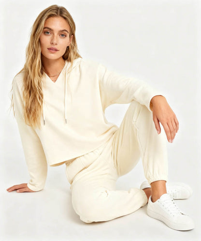 Cherie Code Women’s Hooded Long‑Sleeve Jogger Set – Pullover Hoodie & Elastic Waist Pants