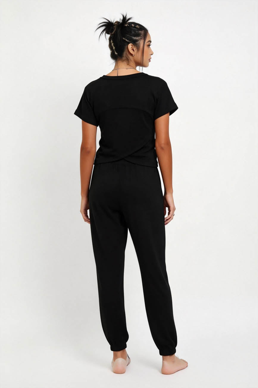 Woman 2-Piece Sleeveless High Rise Pants Set – Solid Viscose Stretch Cherie Code