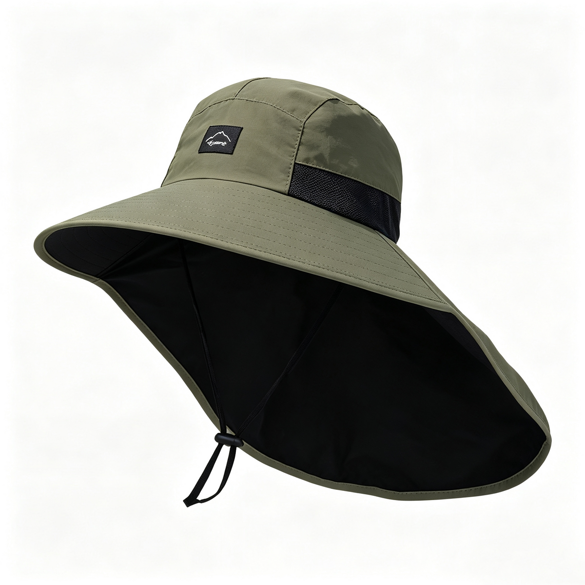 Cherie Code Single Neck Flap Wide Brim Bucket Sun Hat UPF50+ Water Repellent Quick Dry Breathable Fishing Hiking Boonie Hat 1 Pack