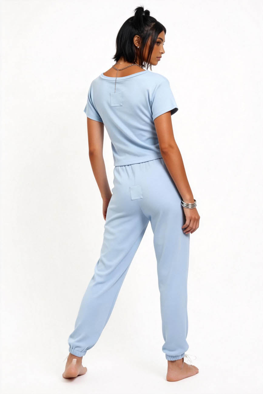 Woman 2-Piece Sleeveless High Rise Pants Set – Solid Viscose Stretch Cherie Code