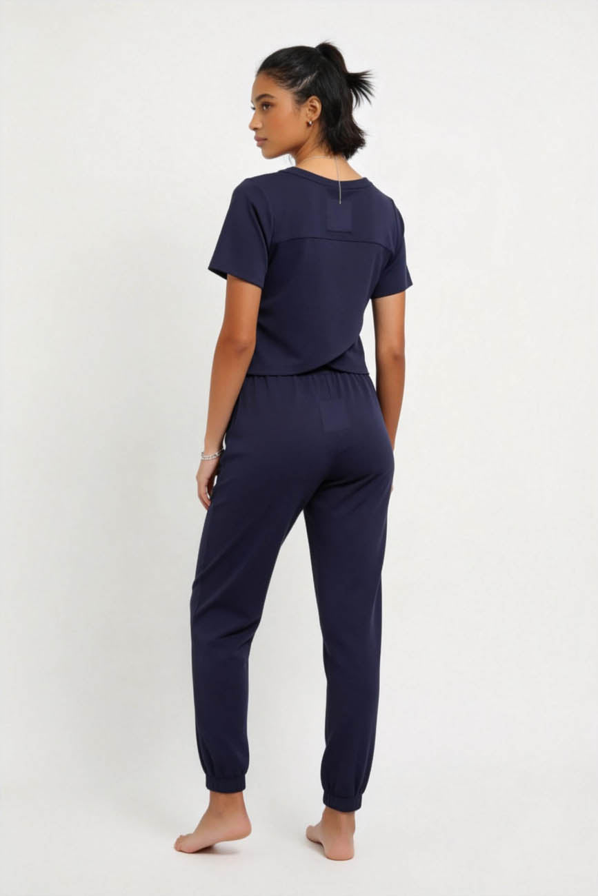 Woman 2-Piece Sleeveless High Rise Pants Set – Solid Viscose Stretch Cherie Code