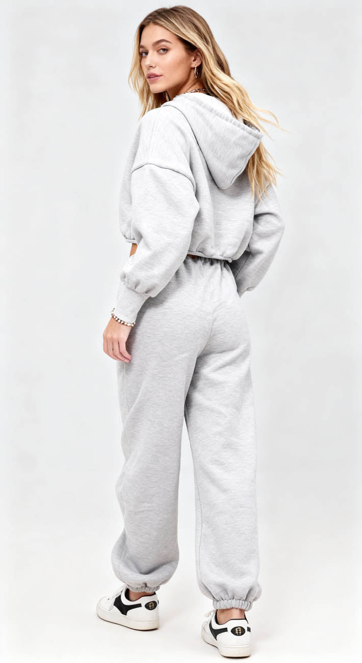 Cherie Code Women’s Brown Velour‑Lined Hoodie & Jogger Set – Pullover Hooded Sweatshirt with Elastic Waist Pants