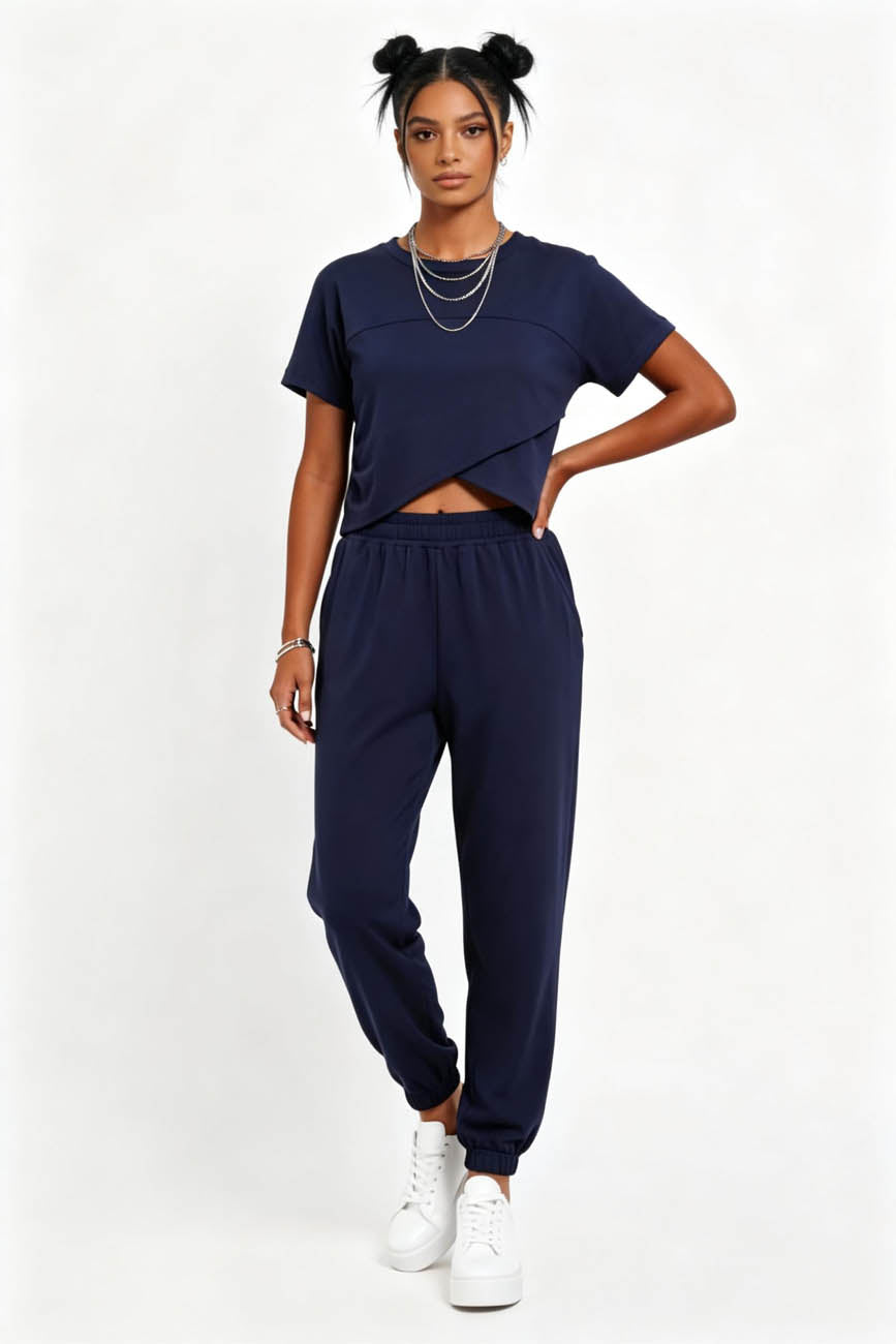 Woman 2-Piece Sleeveless High Rise Pants Set – Solid Viscose Stretch Cherie Code