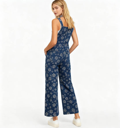 Cherie Code Women’s Floral Print Adjustable‑Strap Jumpsuit – Sleeveless Casual Pocket Romper