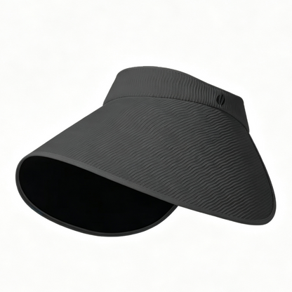 Cherie Code Single Foldable Open Top Sun Visor UPF50+ UV Protection Wide U-Shaped Brim Breathable Packable Golf Beach Sport Sun Hat Off White 1 Pack