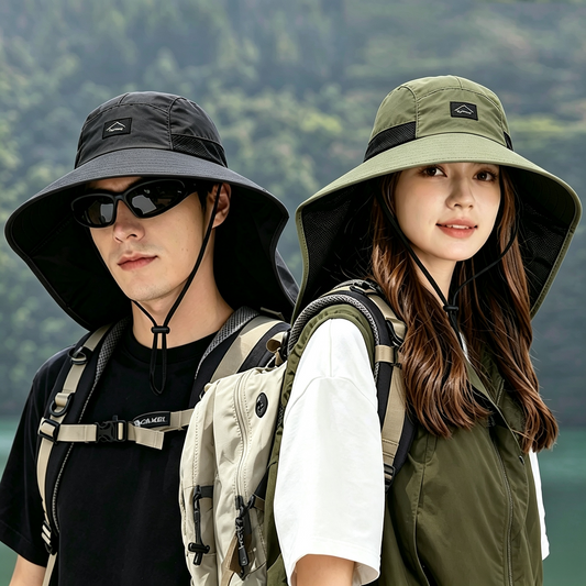 Cherie Code Single Neck Flap Wide Brim Bucket Sun Hat UPF50+ Water Repellent Quick Dry Breathable Fishing Hiking Boonie Hat 1 Pack