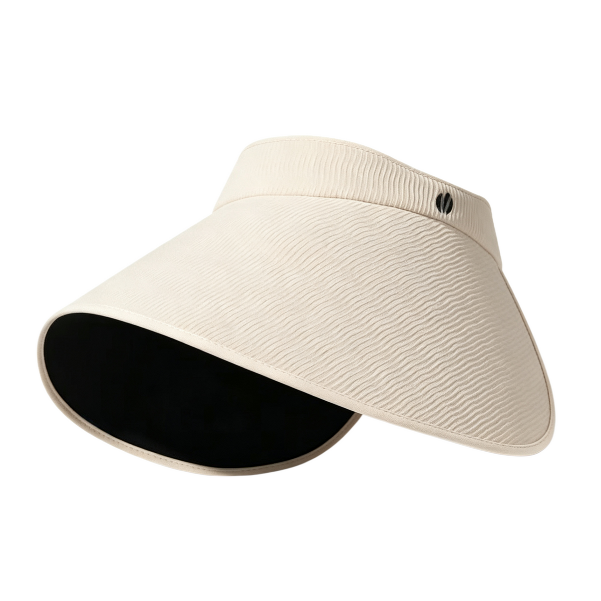 Cherie Code Single Foldable Open Top Sun Visor UPF50+ UV Protection Wide U-Shaped Brim Breathable Packable Golf Beach Sport Sun Hat Off White 1 Pack