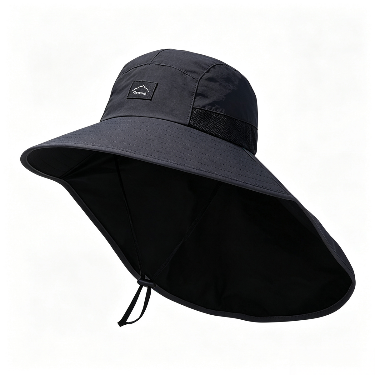 Cherie Code Single Neck Flap Wide Brim Bucket Sun Hat UPF50+ Water Repellent Quick Dry Breathable Fishing Hiking Boonie Hat 1 Pack