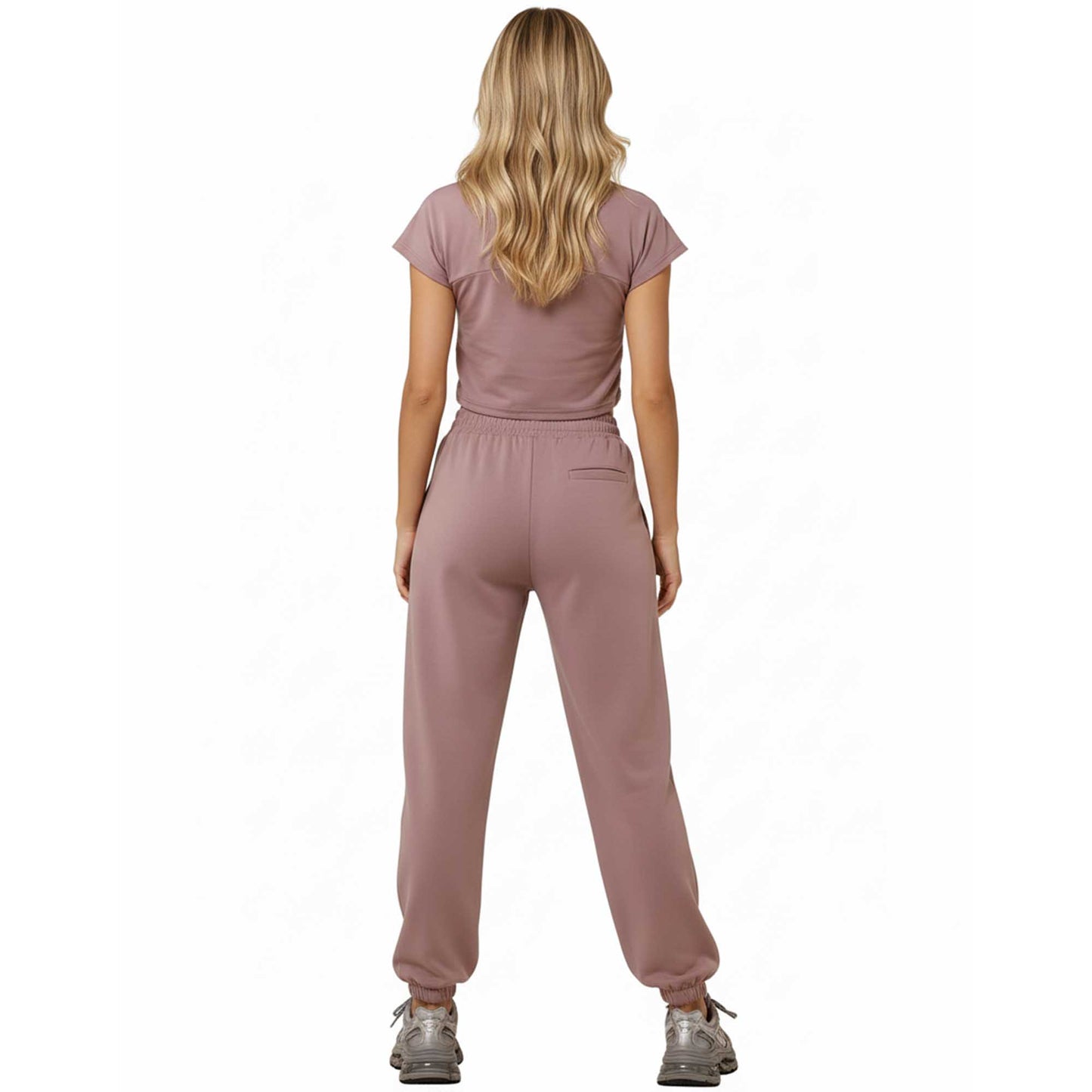 Woman 2-Piece Sleeveless High Rise Pants Set – Solid Viscose Stretch Cherie Code