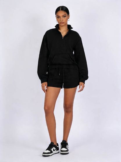 Cherie Code Women’s High Waisted Drawstring Lounge Shorts – Casual Soft Sweat Shorts, Relaxed Fit Athleisure Shorts for Home & Daily Wear