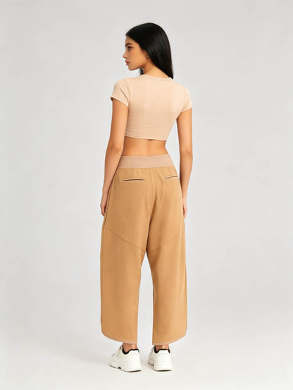 Cherie Code Women's Trendy Wide Leg Utility Pants – High Waist Relaxed Cargo Trousers for Casual Streetwear