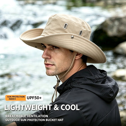 Cherie Code Wide Brim Bucket Sun Hat UPF50+ Water Repellent Breathable Vent Mountaineering Fishing Hiking Boonie Hat 1 Pack