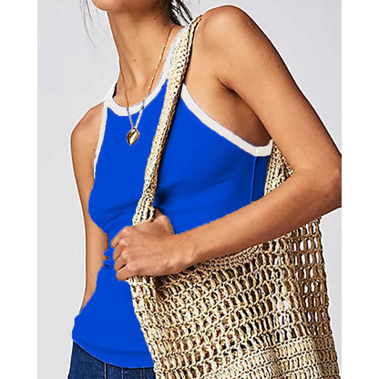 Women's Ribbed Scoop‑Neck Tank ，Casual Slim Fit, Sleeveless Leisure Style Cherie Code