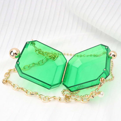 Women's Transparent Acrylic Box Bag with Gold Chain – Cherie Code™