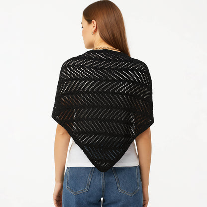 Cherie Code Women’s Knit Shawl – Pointelle Design, Open Weave, Lightweight Wrap