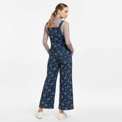 Cherie Code Women’s Floral Print Adjustable‑Strap Jumpsuit – Sleeveless Casual Pocket Romper