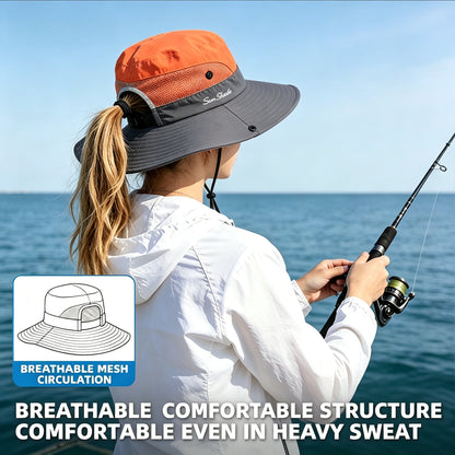 Cherie Code Outdoor Bucket Hat Breathable Mesh UPF50+ Water Repellent Wide Brim Fishing Hiking Sun Hat 1 Pack