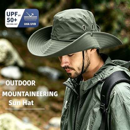 Cherie Code Wide Brim Bucket Sun Hat UPF50+ Water Repellent Breathable Vent Mountaineering Fishing Hiking Boonie Hat 1 Pack