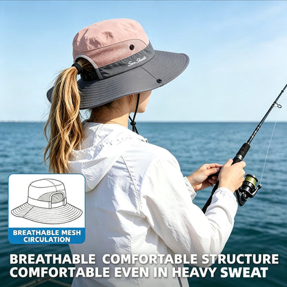 Cherie Code Outdoor Bucket Hat Breathable Mesh UPF50+ Water Repellent Wide Brim Fishing Hiking Sun Hat 1 Pack