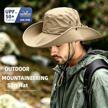 Cherie Code Wide Brim Bucket Sun Hat UPF50+ Water Repellent Breathable Vent Mountaineering Fishing Hiking Boonie Hat 1 Pack