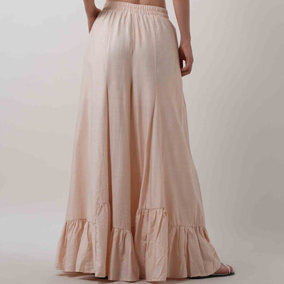 Breathable Polyester Wide Leg Flare Pants - Mid Rise & Casual Fit Cherie Code