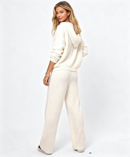 Cherie Code Women’s Solid Hooded Knit Sweatshirt & Jogger Set
