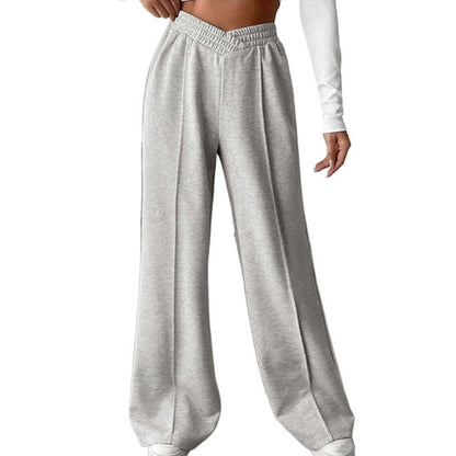 Cherie Code Women's Wide-Leg Sweatpants - High Waist, Cotton Blend, Casual Lounge Pants with Stretch Waistband
