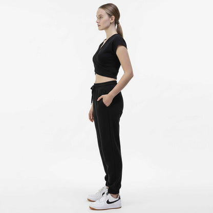 Woman 2-Piece Sleeveless High Rise Pants Set – Solid Viscose Stretch Cherie Code