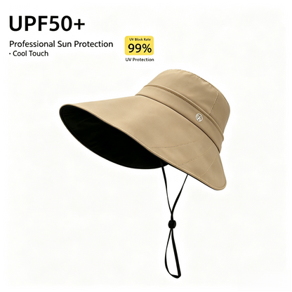 Cherie Code Bucket Sun Hat 2 in 1 Detachable Crown Ponytail UPF50+ Wide Brim UV Protection Hat  1 Pack