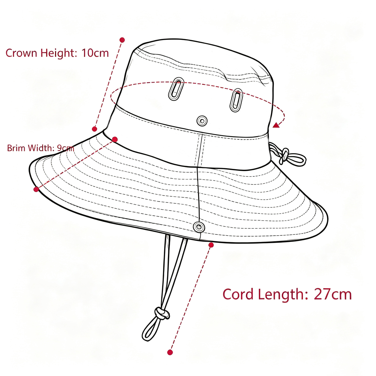 Cherie Code Wide Brim Bucket Sun Hat UPF50+ Water Repellent Breathable Vent Mountaineering Fishing Hiking Boonie Hat 1 Pack