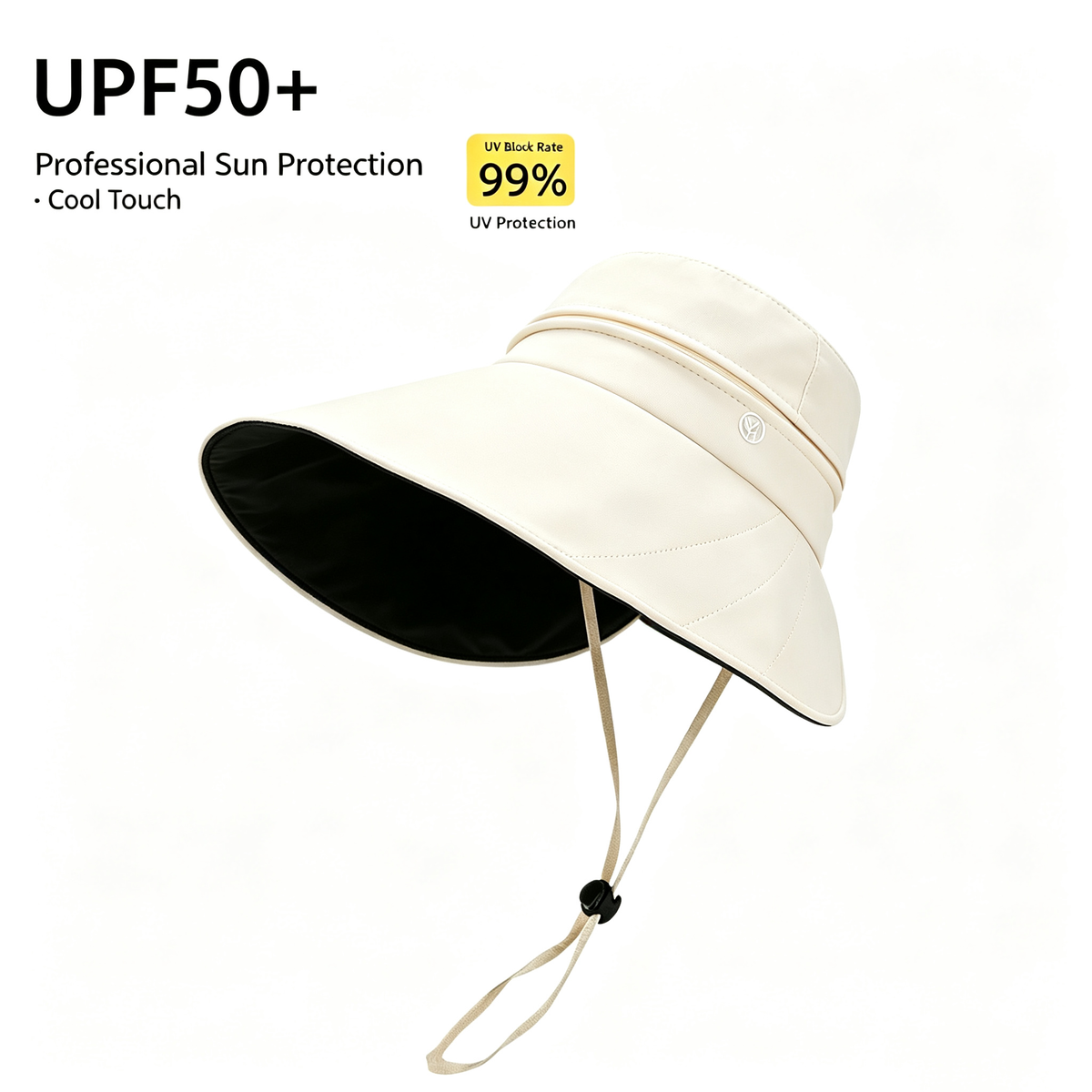 Cherie Code Bucket Sun Hat 2 in 1 Detachable Crown Ponytail UPF50+ Wide Brim UV Protection Hat  1 Pack