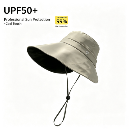 Cherie Code Bucket Sun Hat 2 in 1 Detachable Crown Ponytail UPF50+ Wide Brim UV Protection Hat  1 Pack