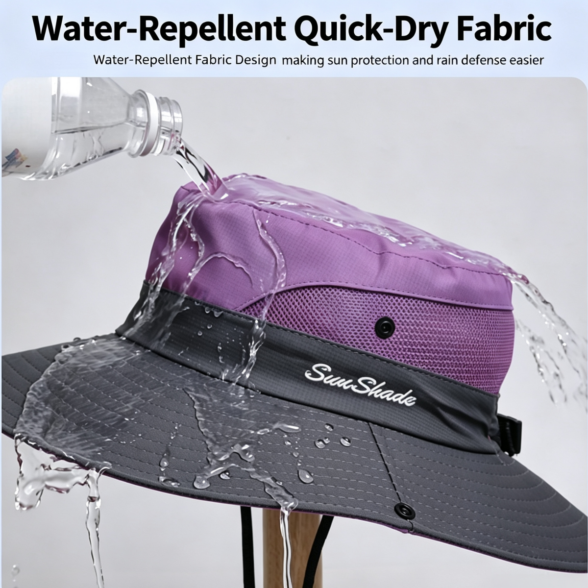 Cherie Code Outdoor Bucket Hat Breathable Mesh UPF50+ Water Repellent Wide Brim Fishing Hiking Sun Hat 1 Pack