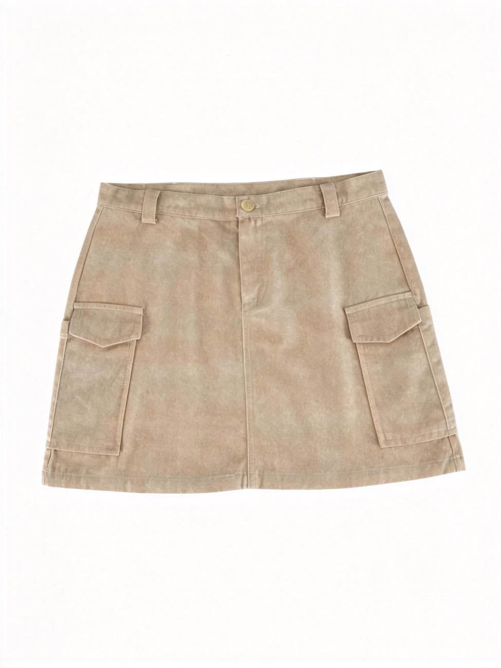 Cherie Code Women's High-Waisted Cargo Mini Skirt – Casual Utility Pocket A-Line Short Skirt, Soft Cotton-Look Fabric