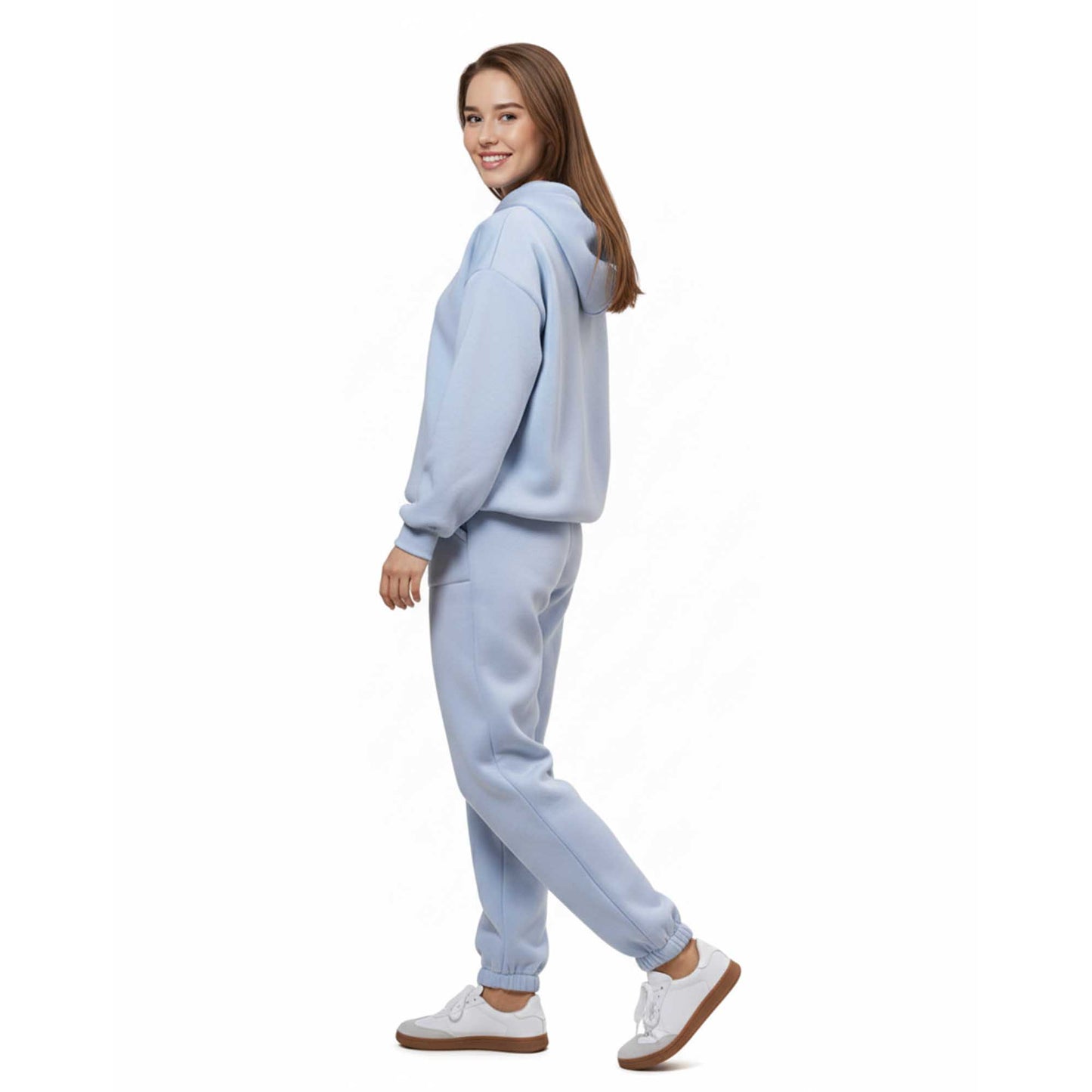 Cherie Code Women's Black Hoodie Lounge Set with Velvet Lining – Long Sleeve Top and Jogger Pants – Casual Fit